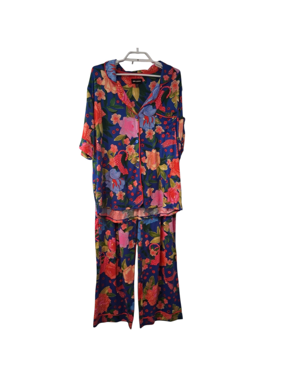Room Service nwt pajamas womens XXL blue floral pants top so soft